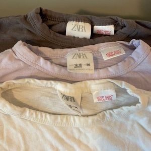 Zara baby 12-18 mo plain long sleeve t shirts.